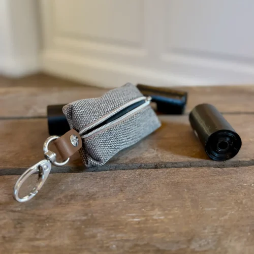 Kotbeutelspender Brown Grey – handgefertigt aus Canvas
